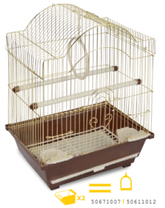 TRIOL Клетка для птиц (30х23х39см), цвет золотой