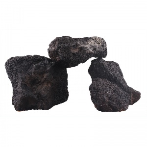 PRIME Декорация природная Черный вулканический камень M 10-20см
