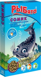 РыБята СОМИК (+сюрприз), тонущие гранулы для донных рыбок, коробка 35г