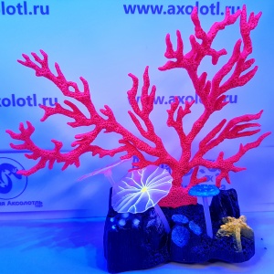 Светящийся  коралл, красный 16,5х16,5, AM0015R