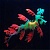 Декор Морской дракон из силикона для аквариума, плавающий, 18см  (розово-зеленый)