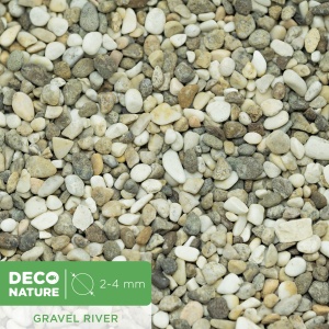 DECO NATURE GRAVEL RIVER - Натуральная галька для аквариума фракции 2-4 мм, 100кг