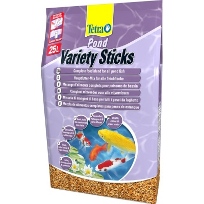 Tetra Pond Variety Sticks Корм для прудовых рыб смесь палочки, 25л